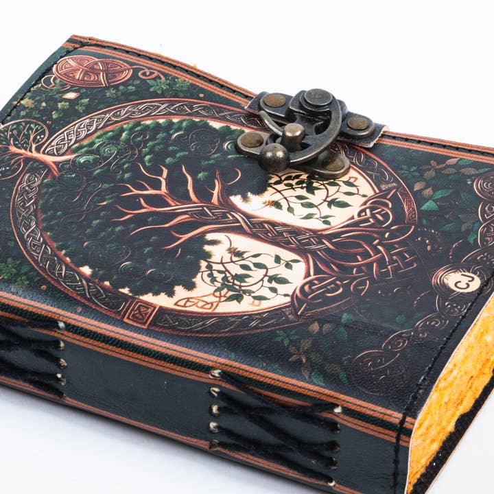 R K Handicrafts and Exporters - Wholesale Journal/Diary - Leather Journal Notebook with Vintage Paper Tree Print