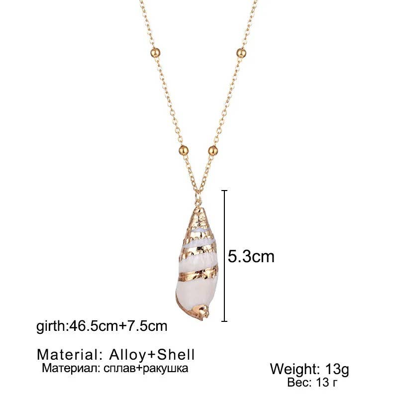 Syrrios Gifts LLC - Wholesale Pendant/Charm Necklace - Gold Sea Shell Pendant Necklace – Scallop, Murex, Whelk11