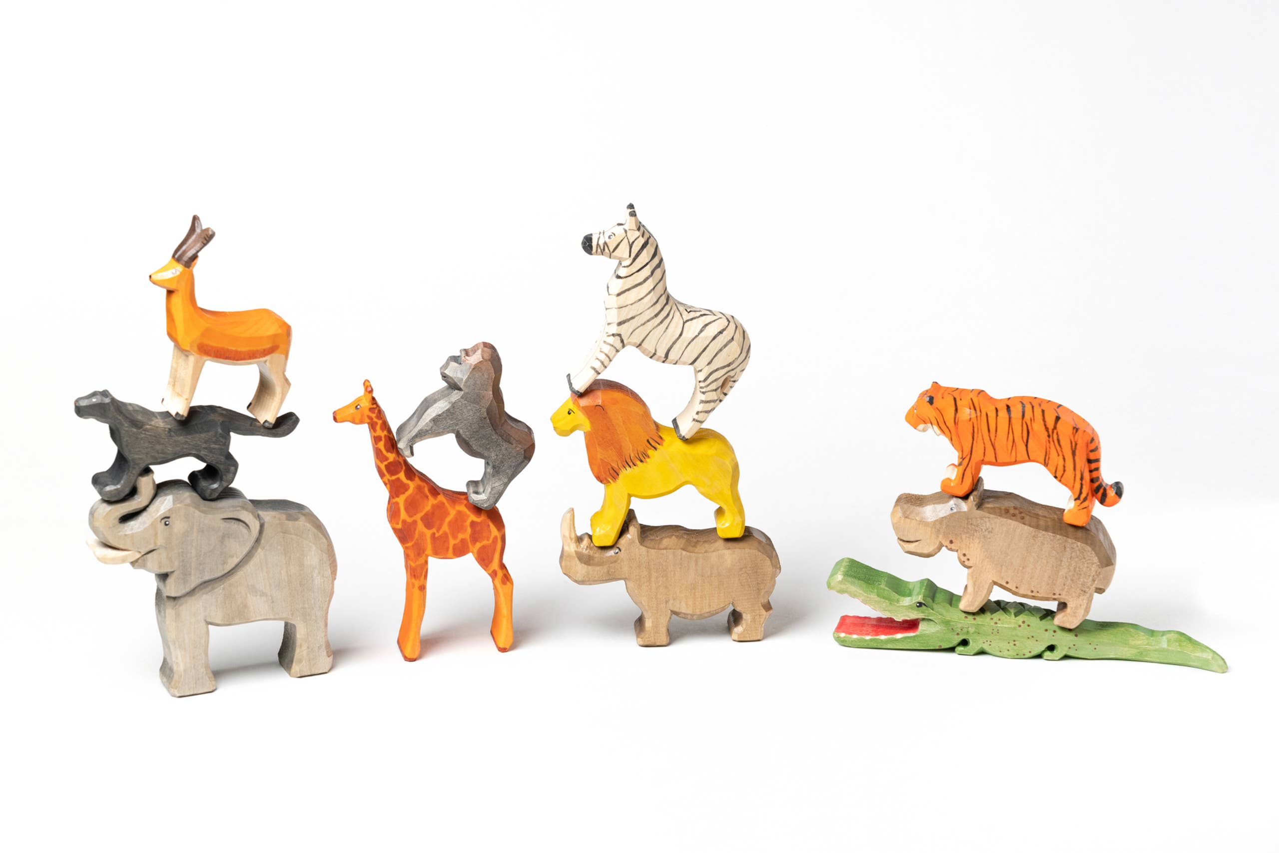 PoppyBabyCo – Großhandel Holzspielzeug – Kinder – Hölzerne Safari Tiere Spielzeug 11er Set7