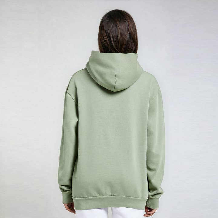 Pigment Green Jet Lag Garment Dyed Hoodie for wholesale on Faire2
