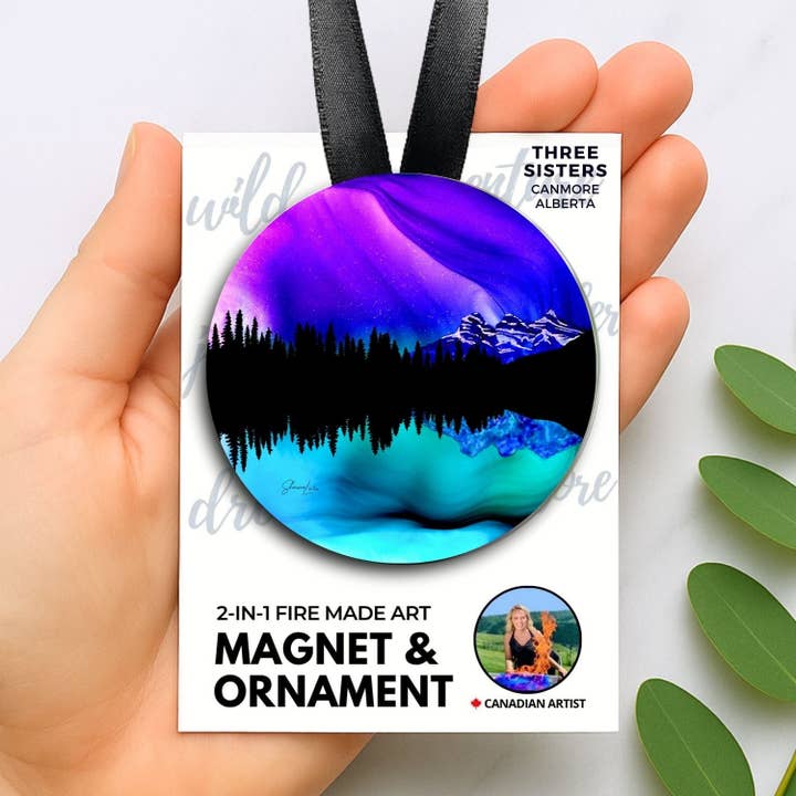 Three Sisters Mtn - 2-In-1 Magnet/Ornament - Pack of 6 or 12 for wholesale by Fire-Made Art