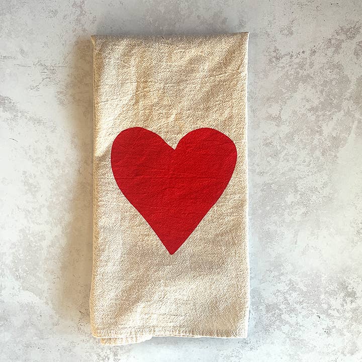 NEW! Heart Tea Towel for wholesale by Bird and Buffalo