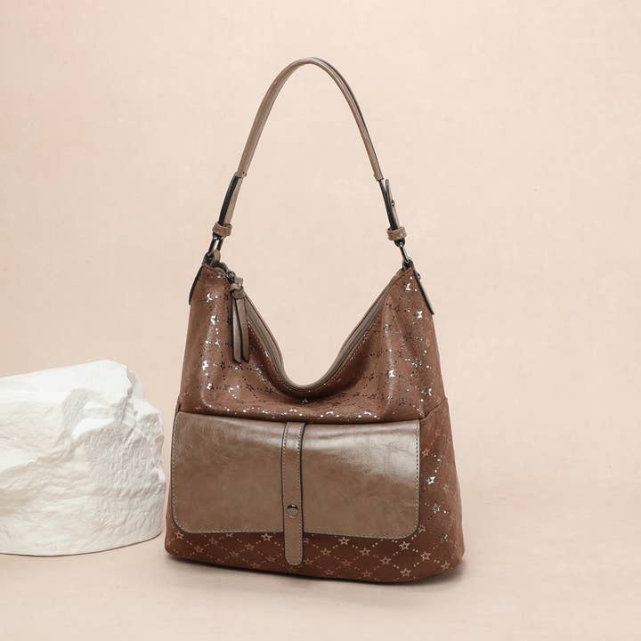 Bi-material tote bags, different prints depending on the colors for wholesale by INES DELAURE