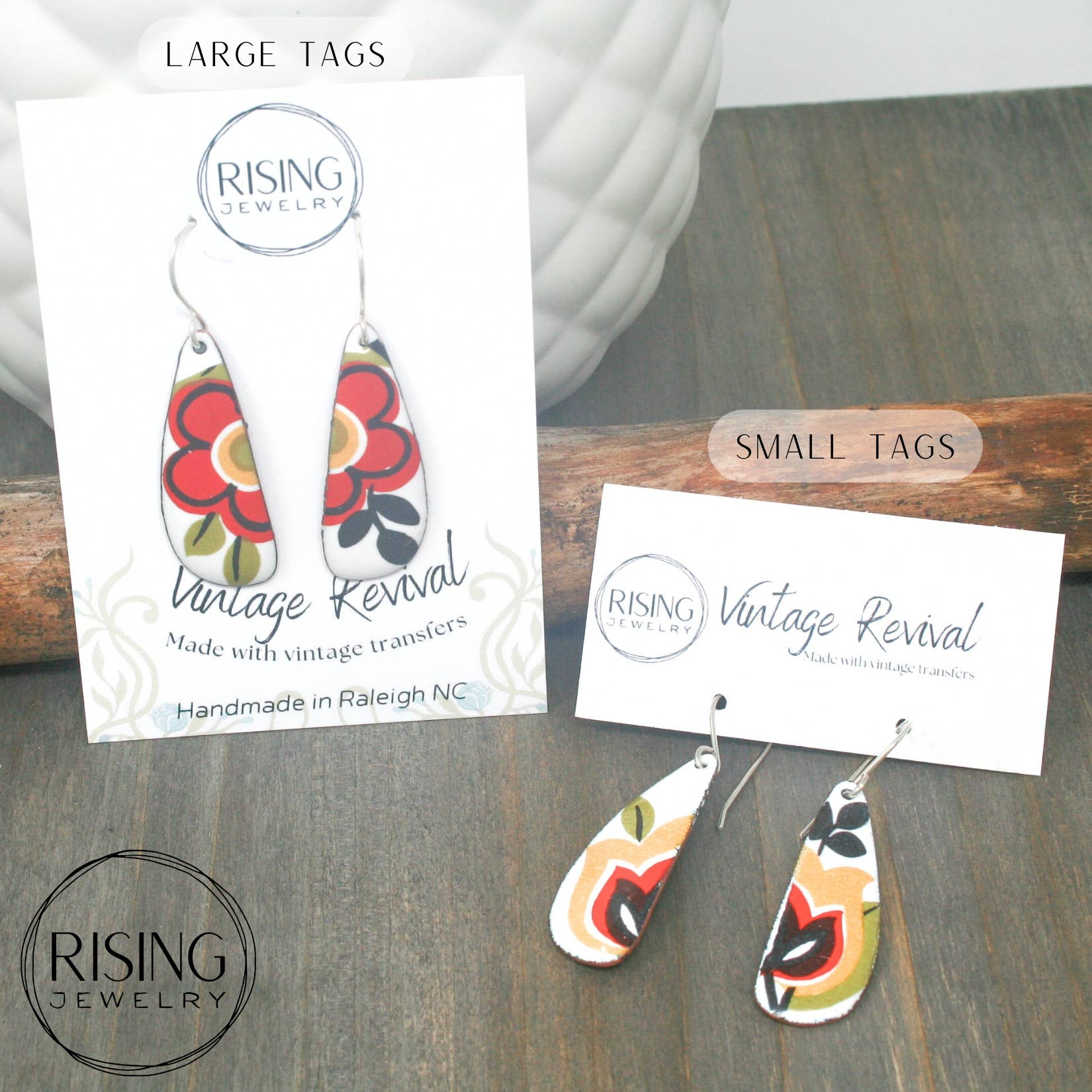 Rising Jewelry - Wholesale Dangle Earrings - Flower Earrings, Retro Red, Vintage Spring Boutique Jewelry3