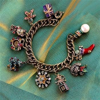Christmas Carol Charm Bracelet BR306 for wholesale by Sweet Romance Jewelry