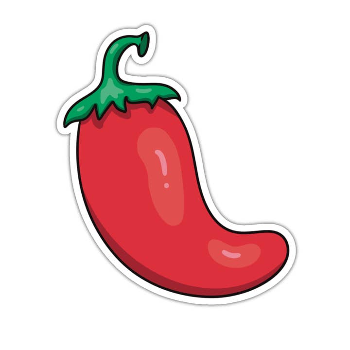 Chili Pepper Vinyl Sticker for wholesale by Midnight Door Studio