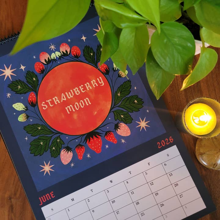 Black Moss Studio - Wholesale Calendar - 2026 Full Moon Calendar – Large 11×16.5 12 Month Calendar7