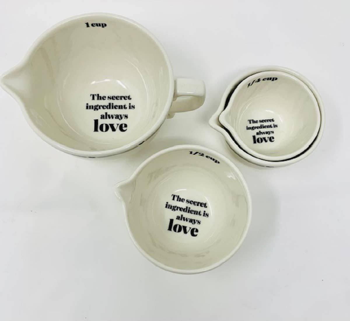 Drew Derose Design - Wholesale Measuring Cup - “The Secret Ingredient Is Love Ceramic Measuring Cups”2