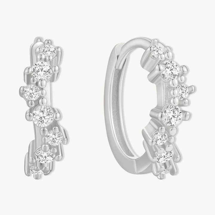 Krystalbølgeøreringe i sølv for engroshandel hos LEA Jewels