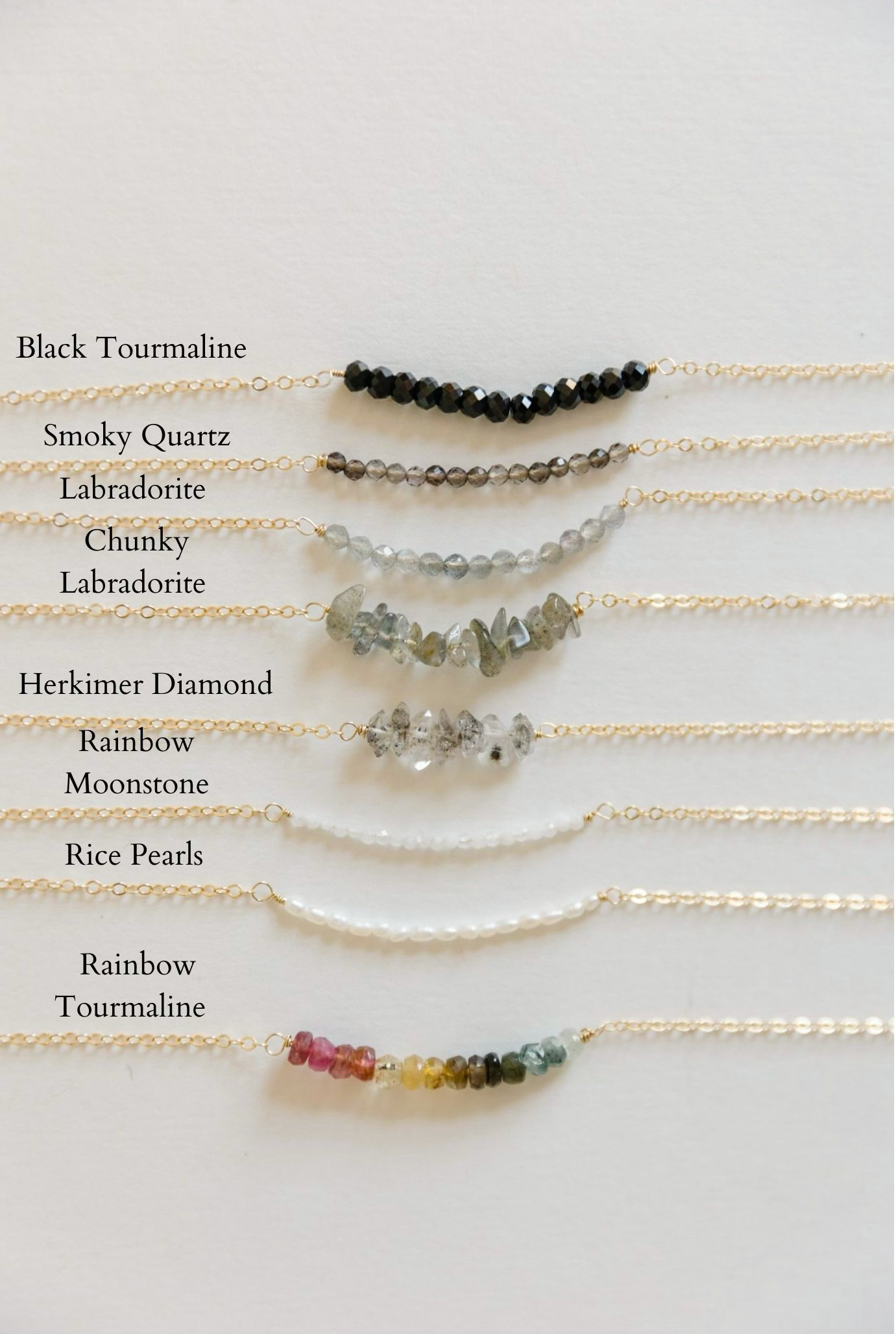 Seaflowerjewelry - Wholesale Pendant/Charm Necklace - Gemstone Bar Pendant Necklace Gold Fill Sterling Silver3