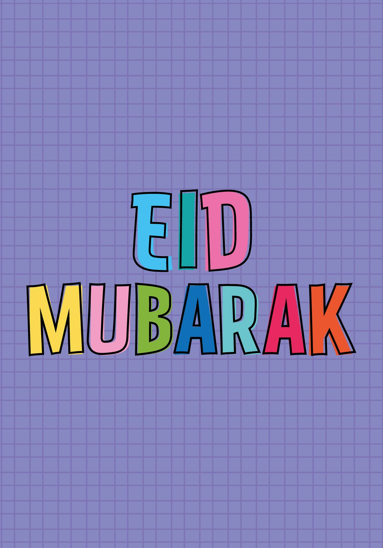 Joanne de Pace Design Studio - Wholesale Eid & Ramadan Card - 'Eid Mubarak' A6 Bright Greeting Card3