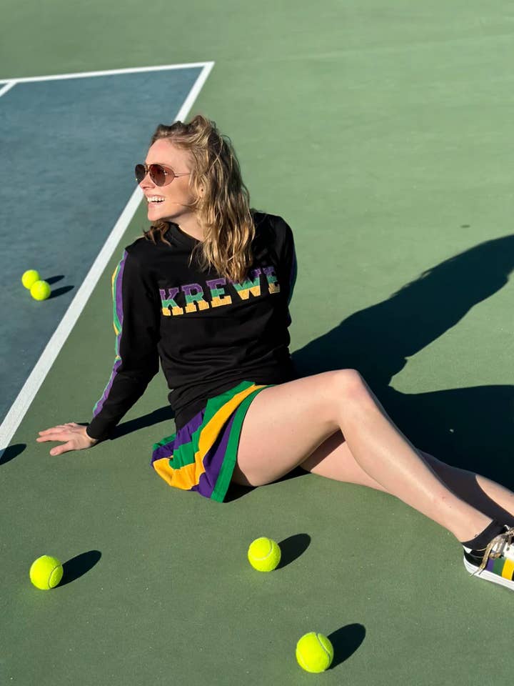 French Terry Vintage KREWE-shirt voor volwassenen - zwart voor wholesale door Mardi Gras Creations