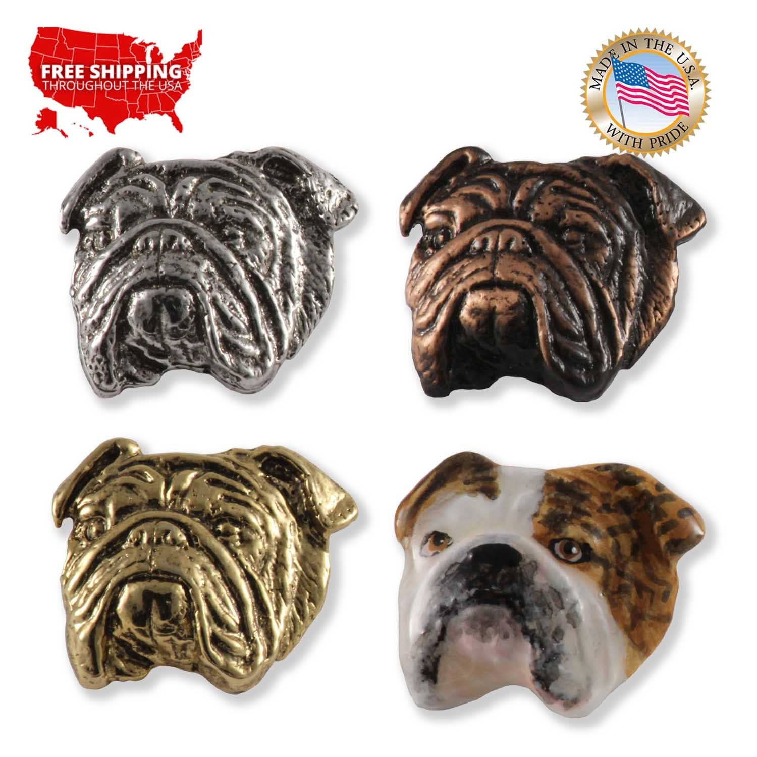 Creative Pewter Designs - Vendita all'ingrosso Spilla da bavero - Spilla o magnete in peltro Bulldog inglese D0720