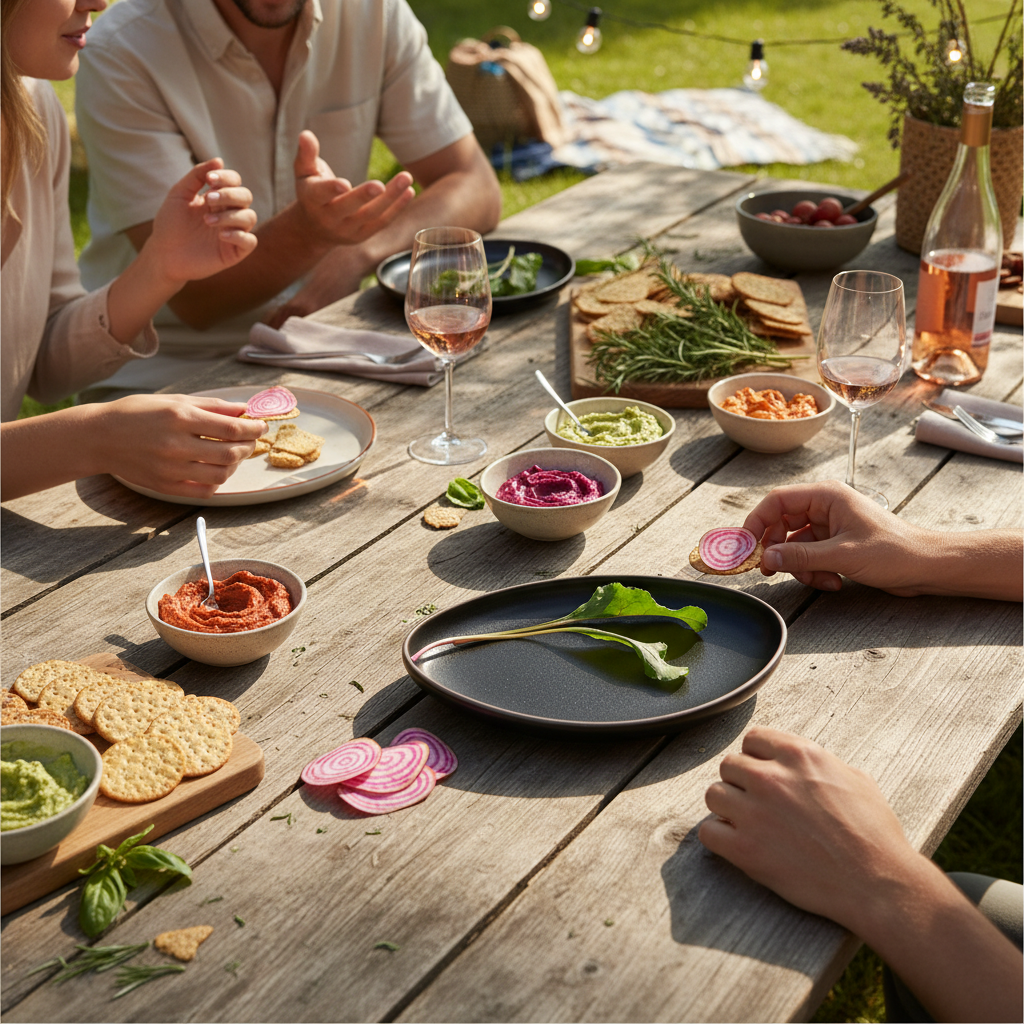 Kadra Kitchenware - Vente Assiette - Vikko Thunder - Assiette triangulaire arrondie noire, 9 po2