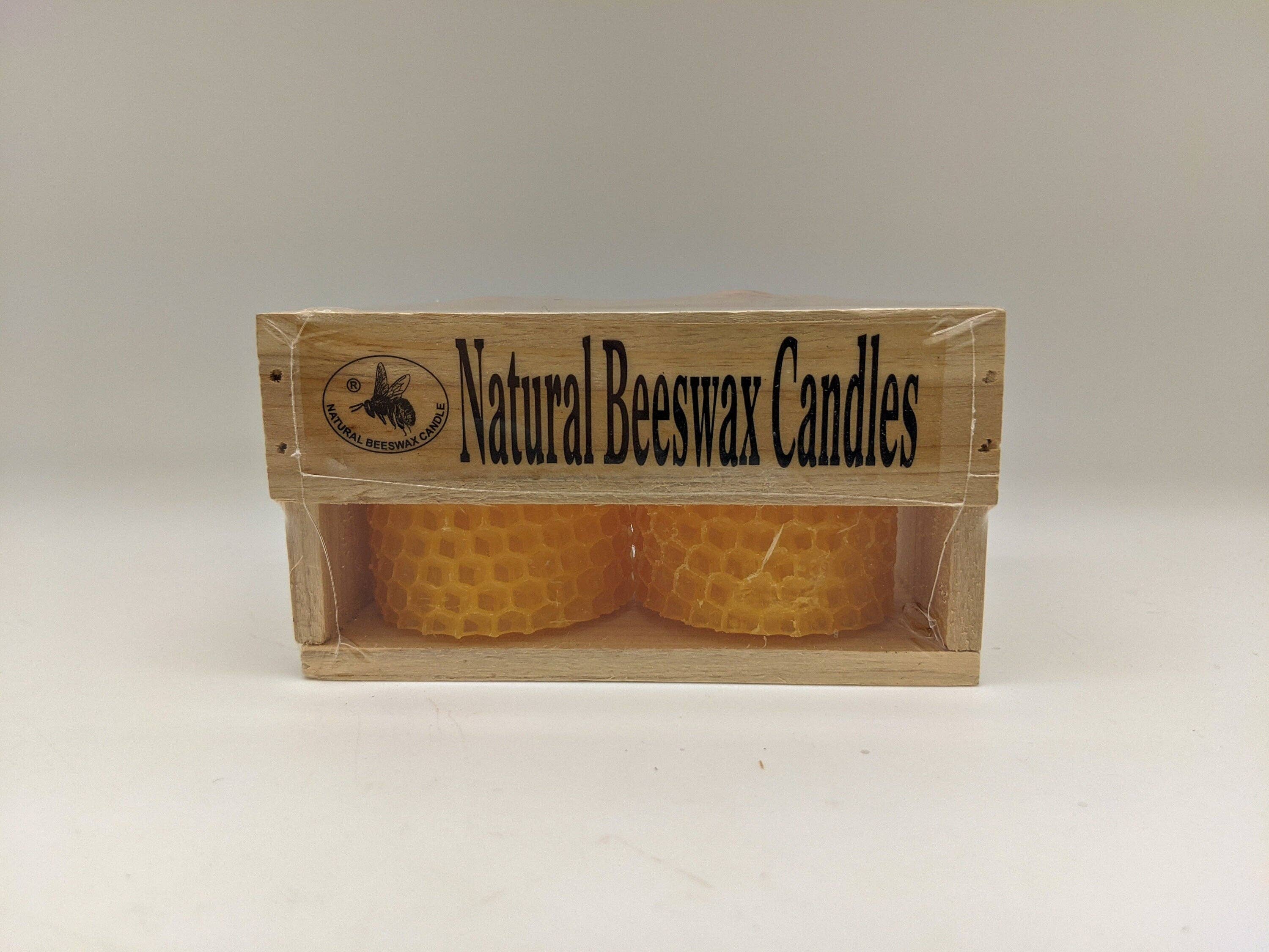 Green Pastures Wholesale - Wholesale Novelty Candle - Natural Beeswax - Small 4''x 2.5'' pillars in  White/Yellow4