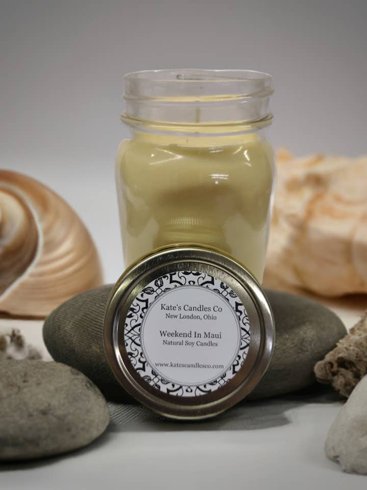 Sojakerzen für ein Wochenende auf Maui für den Großhandel von Kate's Candles co