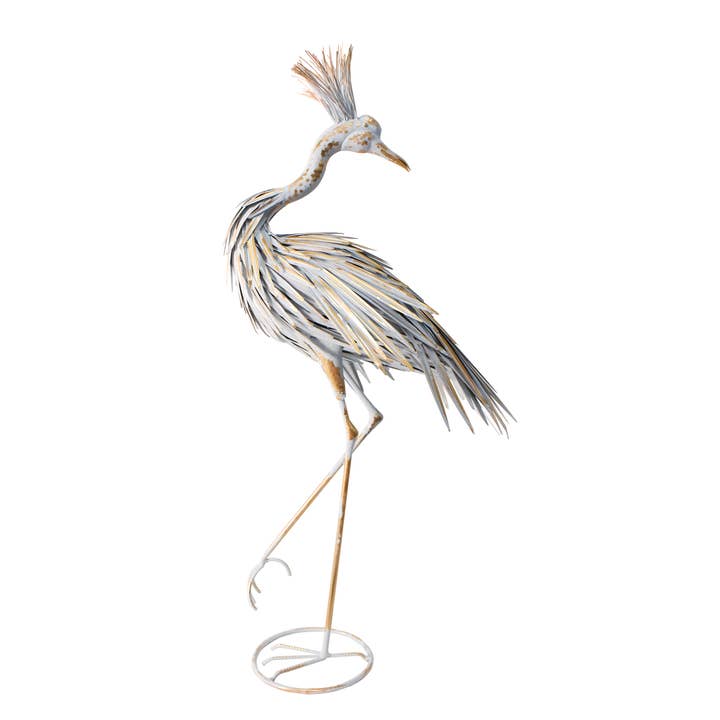 Metal White Heron Garden Statue
for wholesale by Continental Art Center
