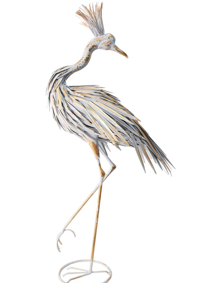 Metal White Heron Garden Statue
for wholesale by Continental Art Center