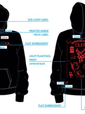 Tattoo red & black Oversized Zip Hoodie for wholesale by distorted people usa