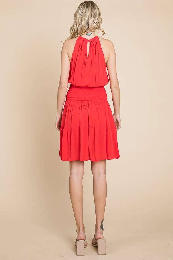 Culture Code - Wholesale Dress - Women's - CWD1568 - HALTER NECK TIERED MINI DRESS5