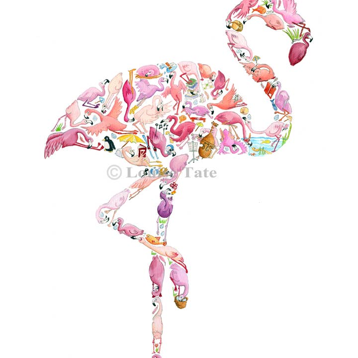 F is for Flamingo for wholesale by Louise Tate Illustration