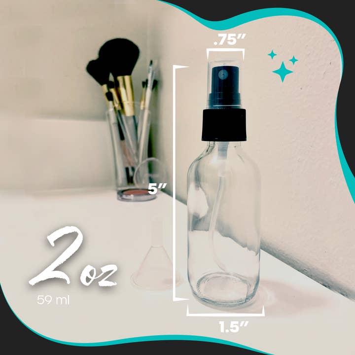 Nevlers - Wholesale Spray Bottle - Clear Glass Spray Bottles - 2 Oz.2