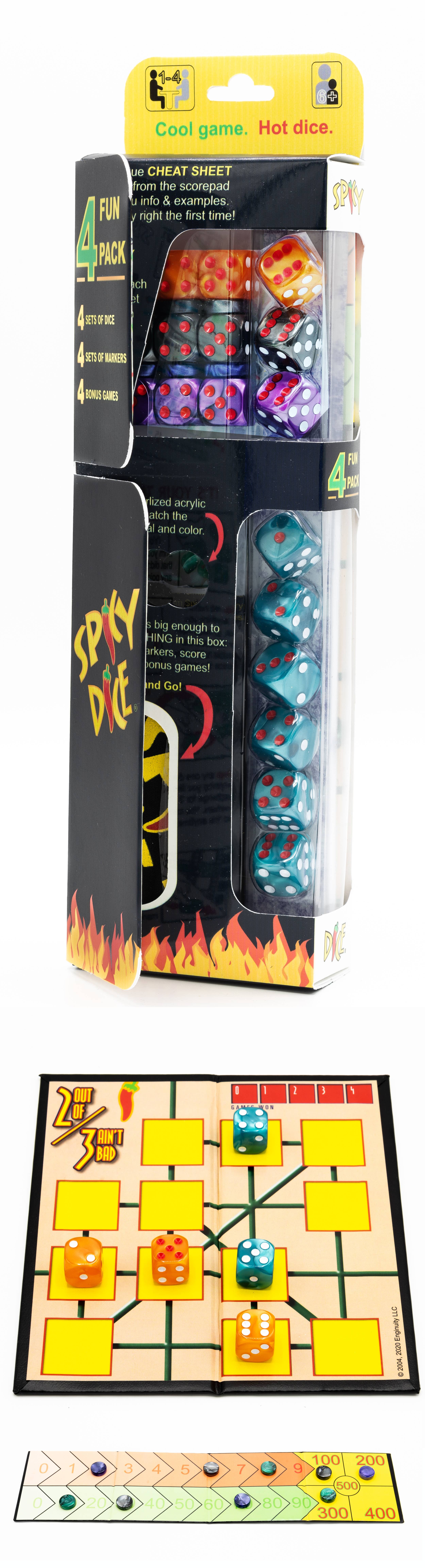 Enginuity Games - Wholesale Dice - Spicy Dice 4-FUN pack, display of 63