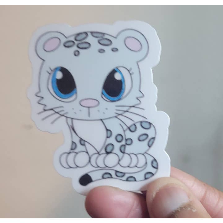 Adesivo leopardato | adesivo Snow Leopard | Adesivo per laptop per la vendita all'ingrosso da parte di CraftdeeD