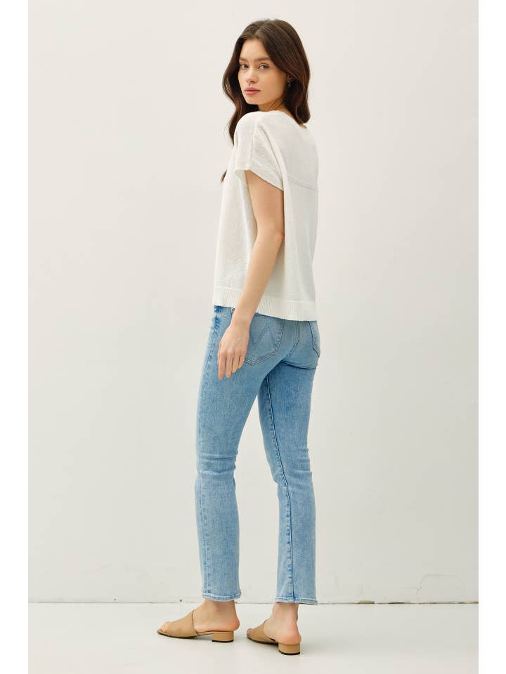 Be Cool - Wholesale Knit Sweater - Women's - TEXTURED CAP SLEEVE SWEATER TANK