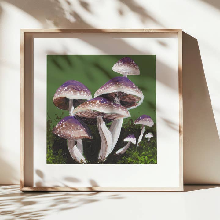 Mushroom Artistic Mounted Art Print for wholesale by Emily Laura Designs