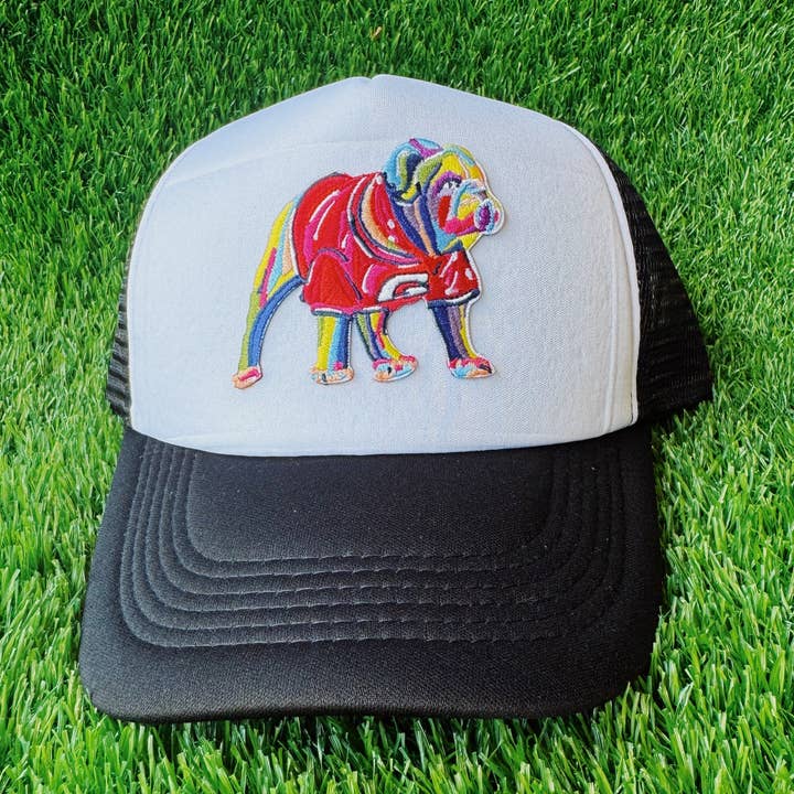 Casquette de camionneur noire brodée avec patch Dawg pour la vente par chanartchanart