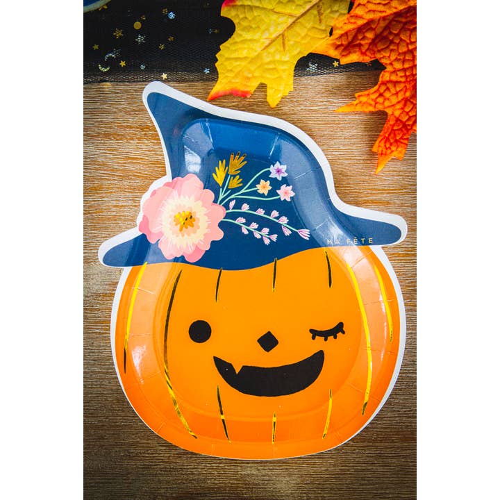 Assiette à dessert Halloween à la citrouille pour la vente par Ma Fête