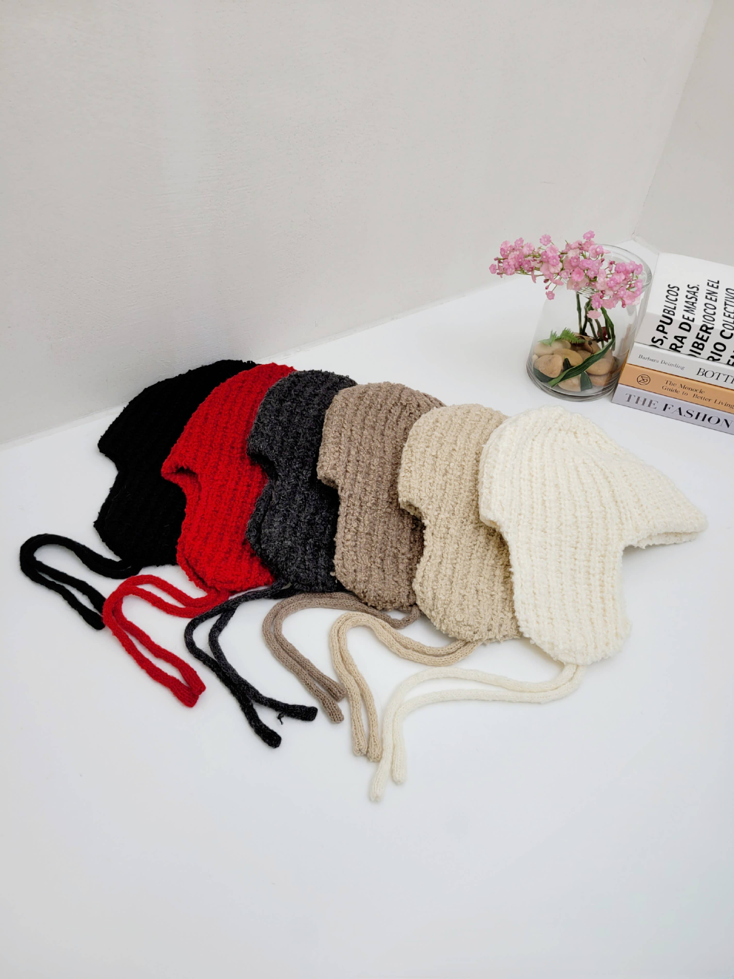 Comfortarians – Chapéu Trapper - Mulher por atacado – Gorro Trapper de Lã de Alpaca com Abas, Crochê Grosso para Mulheres Ush2