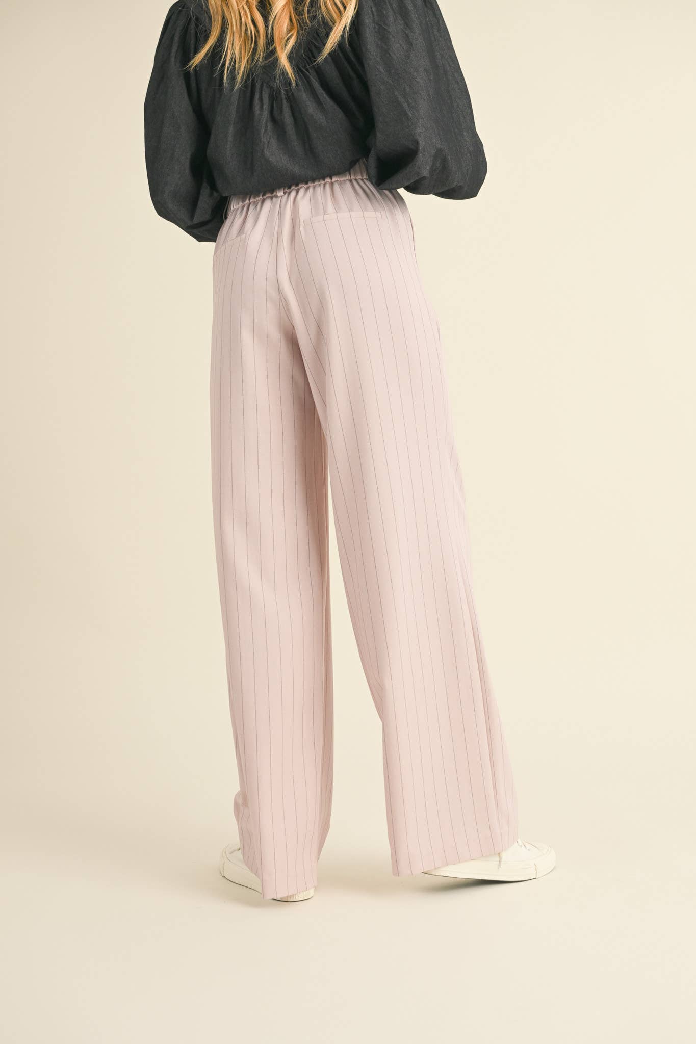 &MERCI - Wholesale Pants - Women's - WIDE LEG PINSTRIPE TROUSERS MP341125