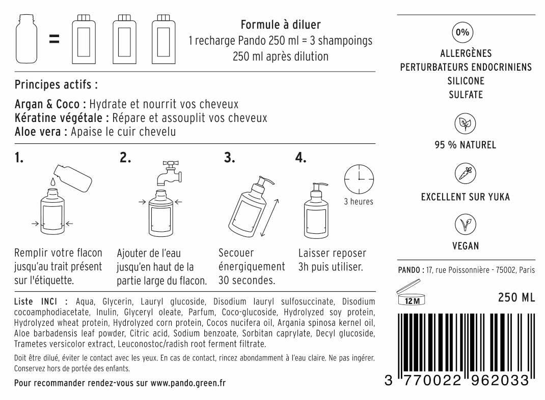 pando. - Wholesale Hair shampoo - Shampoo I Eco-refill 750ml2
