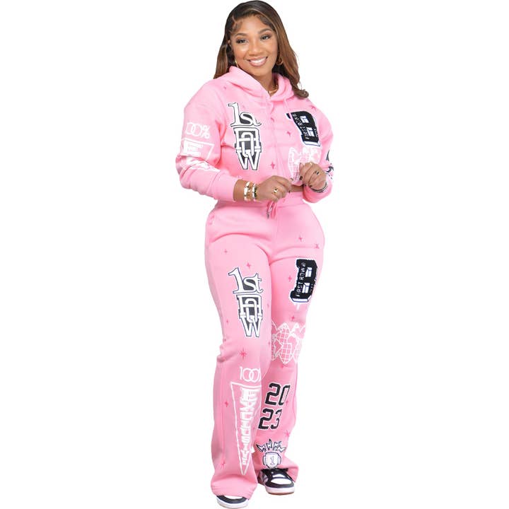 MB Fashion Wholesale - Wholesale Lounge Set - Women's - MB FASHION PRINT BRIGHT FUTURE JOGGER SET 3746LY COMING SOON