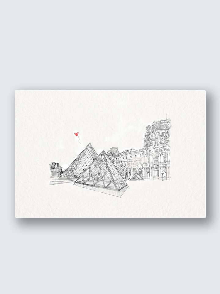 Louvre Pyramid Greeting Card for wholesale by Benji's of Brooklyn