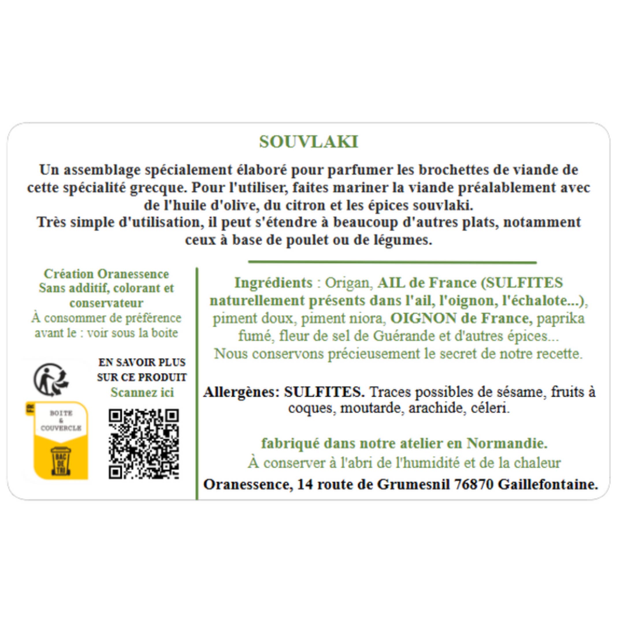 Oranessence - Wholesale Dried Spice Mix - Souvlaki spices (35g box)1