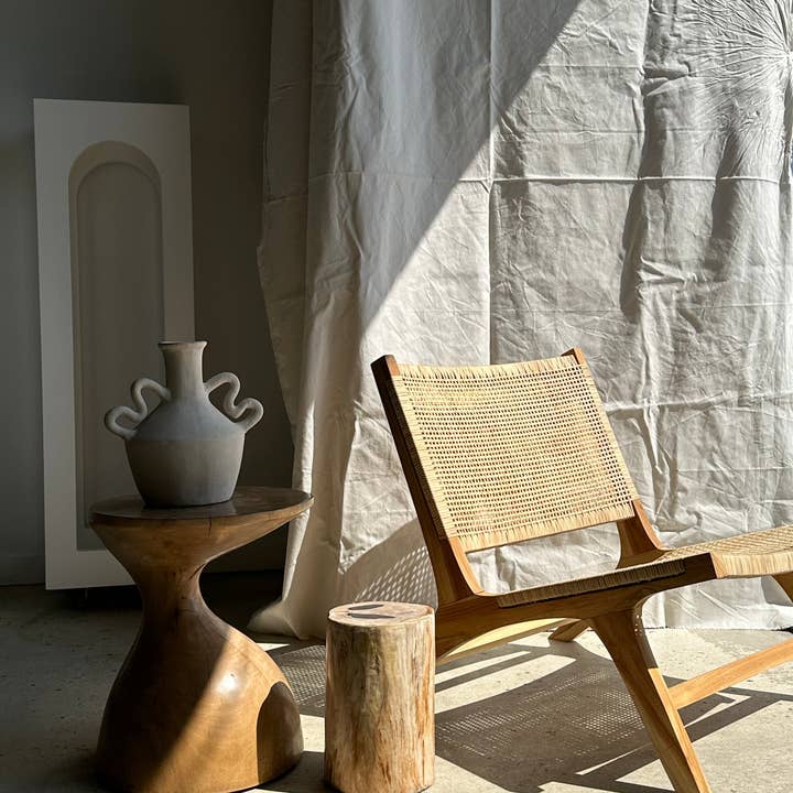 Office Objets - Wholesale Chair - Reclined chair in natural wood and woven rattan89