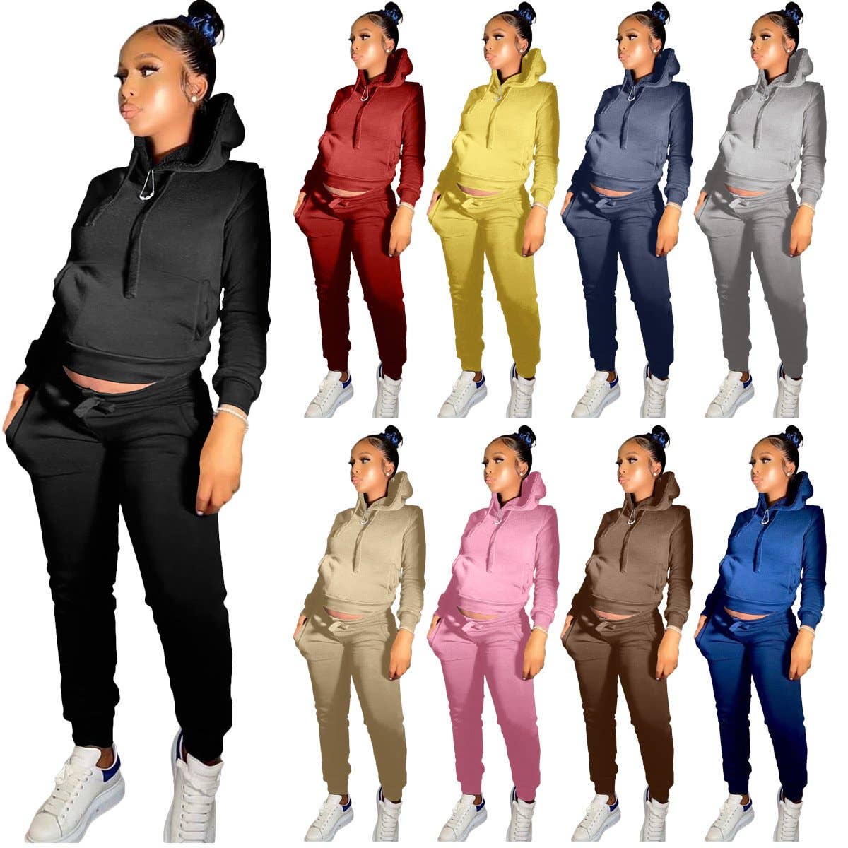 MB Fashion Wholesale - Vente Ensemble de vêtements d'intérieur – femme - Ensemble de jogging confortable et décontracté MB FASHION avec sweat à capuche 274R24