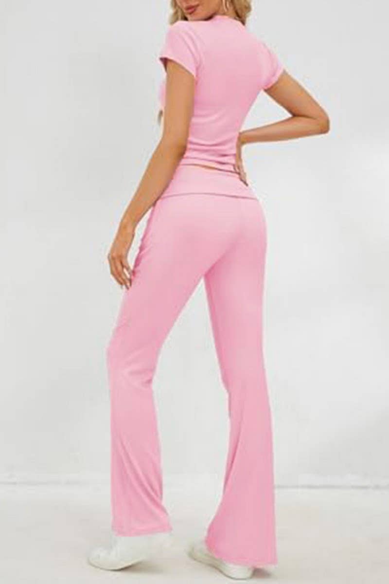 NINEXIS - Wholesale Top & Pant Set (NOT Loungewear) - Women's - CWSTB0449_Round Neck Short Sleeve and Pants set5