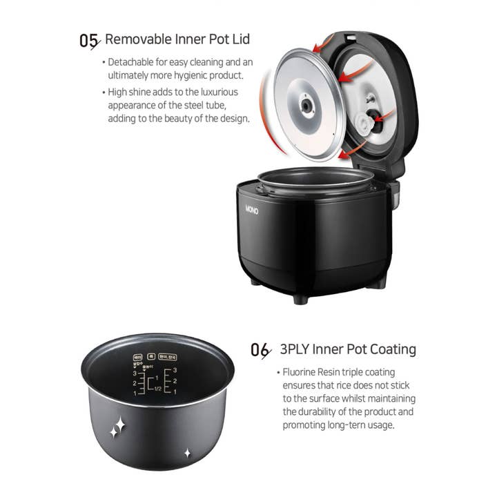 KEY Company - Wholesale Kitchen Appliance - Mono Micom Electric Rice Cooker 3 Cups Black9