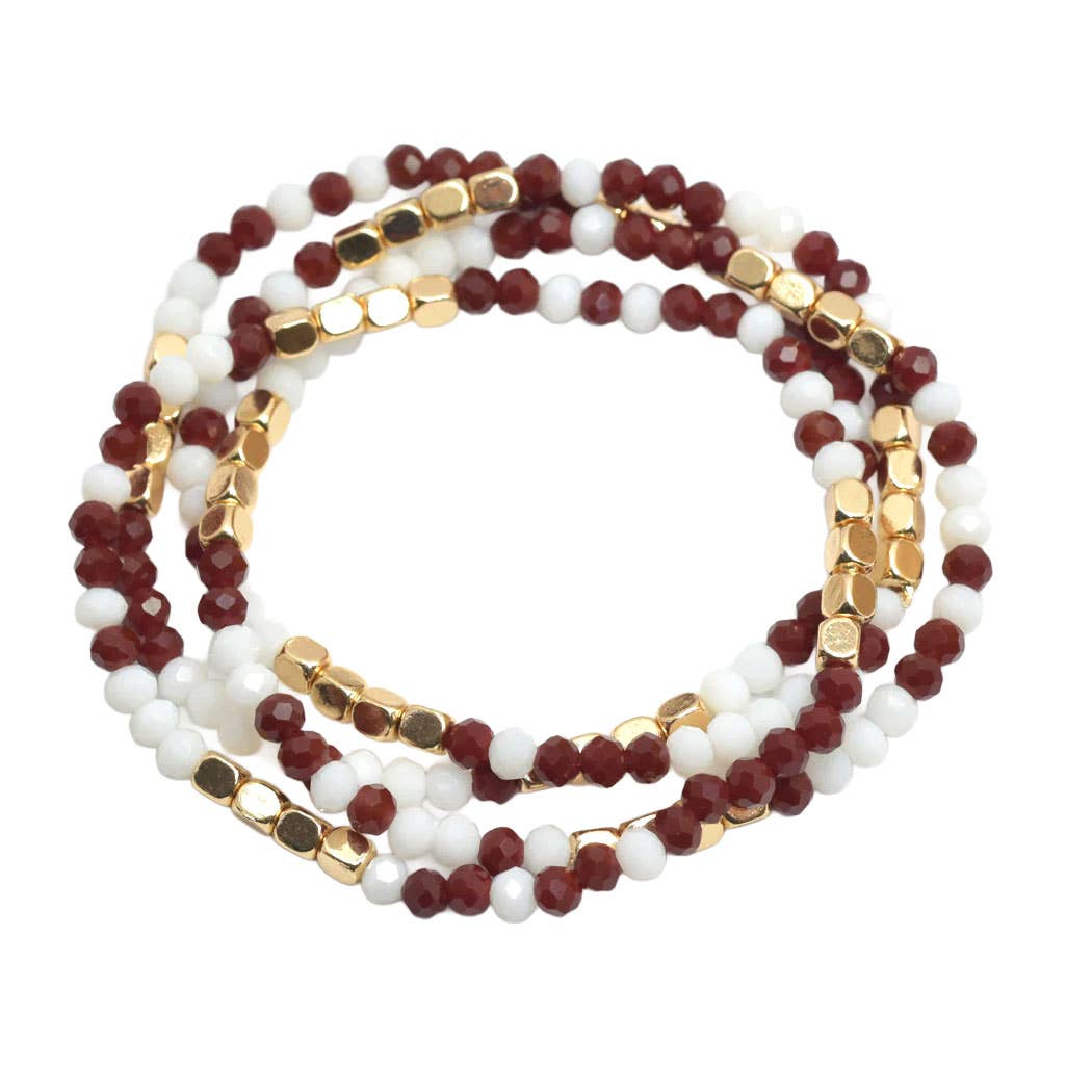 SOPHIA WHOLESALE – Pulseira de missangas por atacado – PULSEIRA ELÁSTICA MULTICAMADAS COM MISSANGAS DIA DE JOGO2