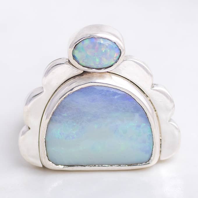 Tidvattenring ◇ Australisk Opal ◇ Storlek 7 för wholesale av Mahka Jewelry