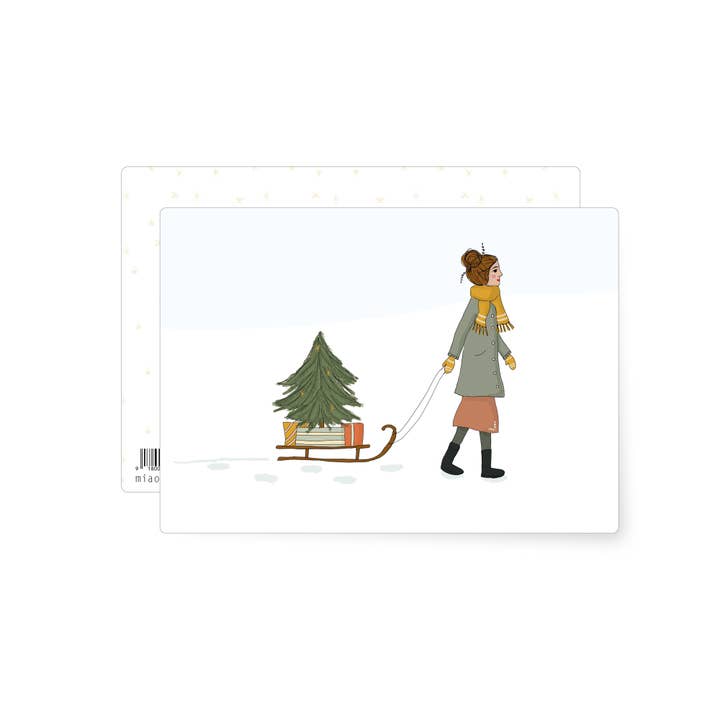 sled | postcard for wholesale by MIAO Papeterie