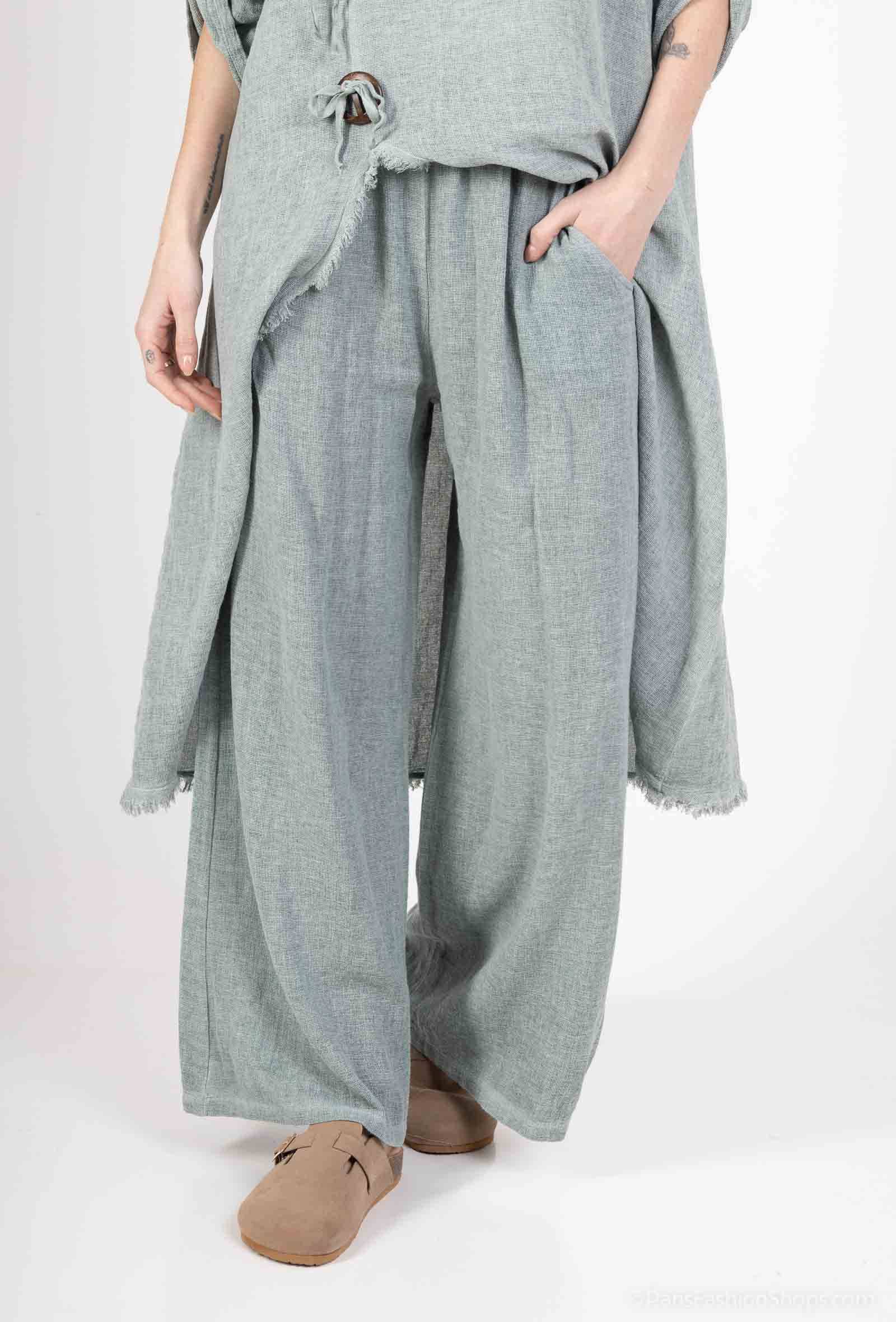 Shyloh – Großhandel Hose – Damen – Leinen-Baumwollhose 2 Taschen 2053222