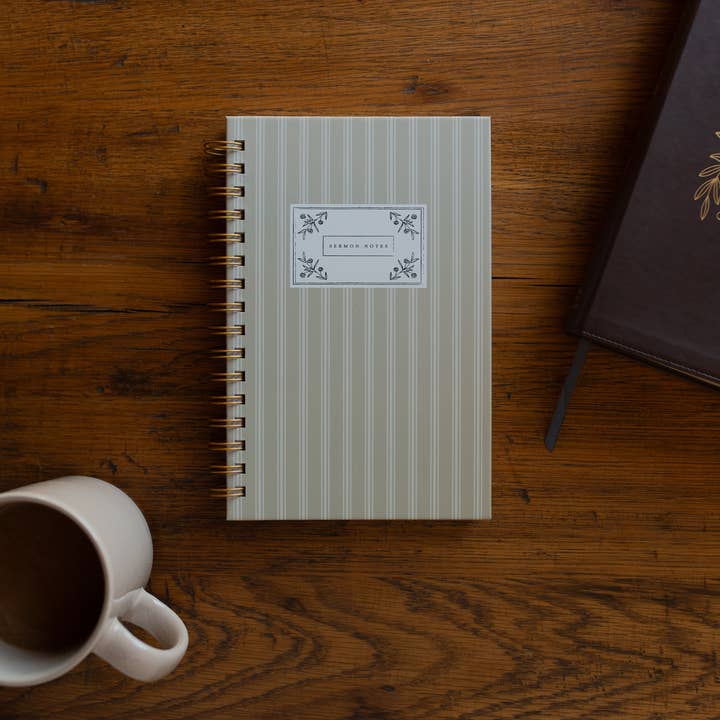 The Daily Grace Co - Vente Journal intime - Journal de notes de sermon Rayures pâles0