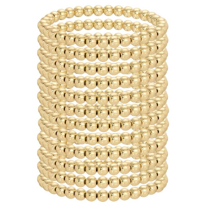 Splendid Iris - Wholesale Beaded Bracelet - Set/12 6Mm Beaded Bracelets