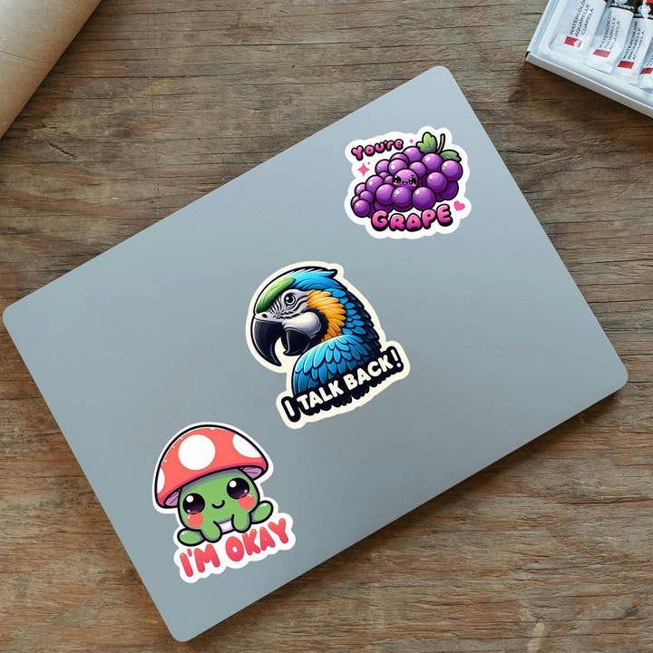ADH Sticker Shop - Wholesale Sticker - Cartoon Frog Mushroom "I'm Okay" Funny Meme Vinyl Stickers