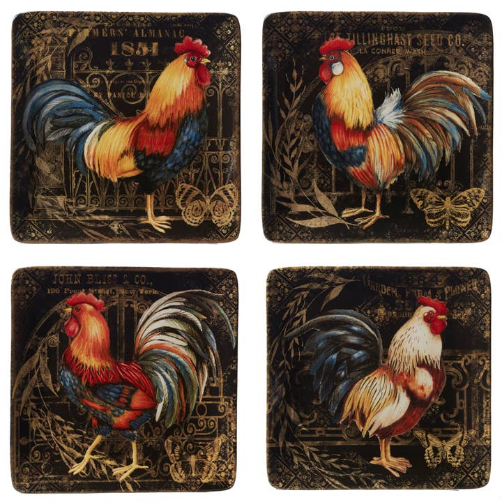 Gilded Rooster Dinner Plate 10.5 in asst. for wholesale by Certified International
